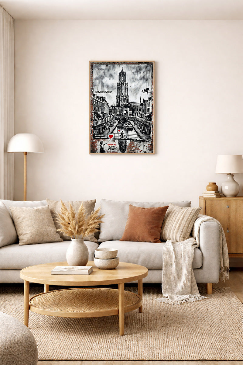 Domtoren in Banksy stijl