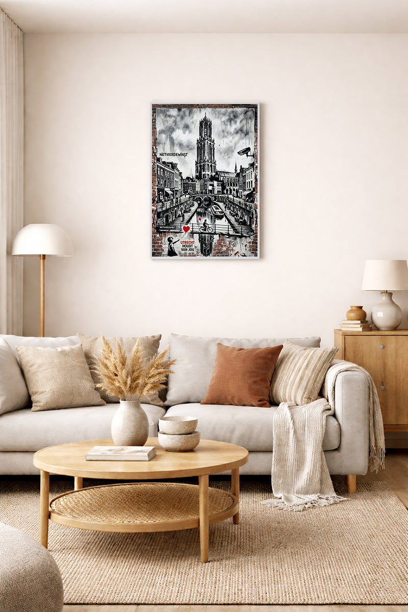 Domtoren in Banksy stijl