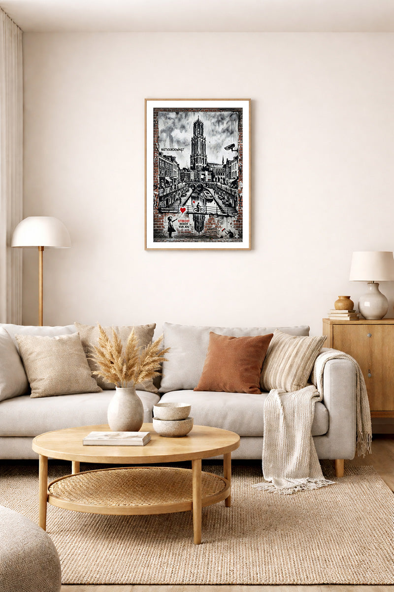 Domtoren in Banksy stijl