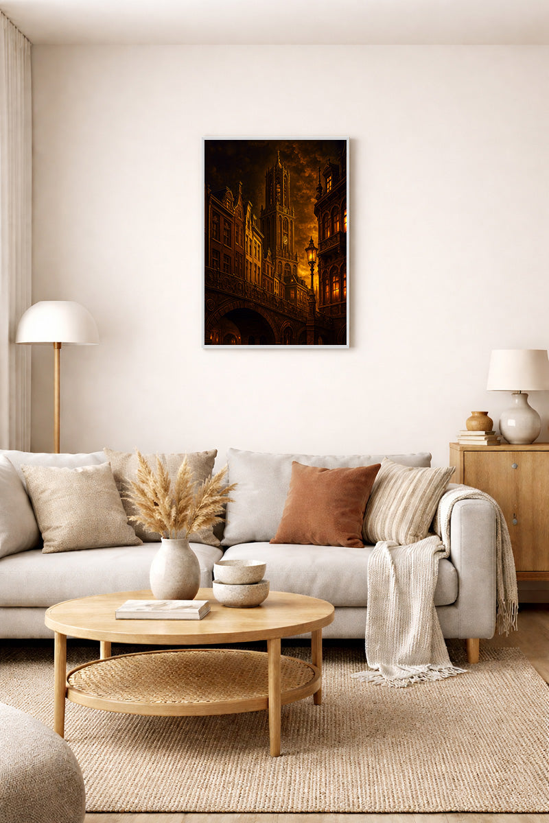 Dom en gracht in vuur