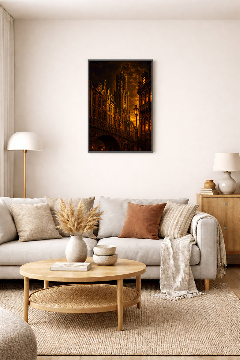 Dom en gracht in vuur