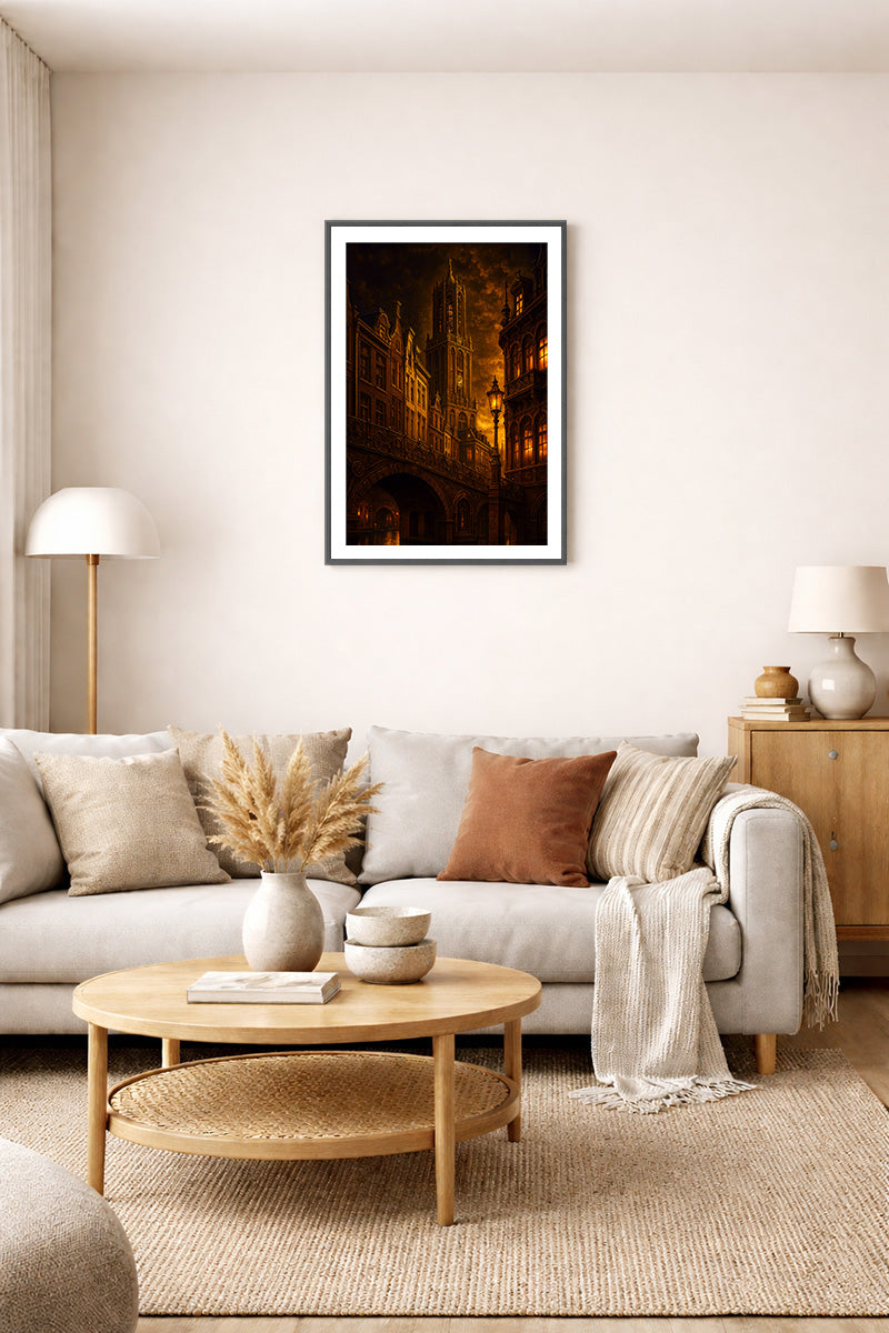 Dom en gracht in vuur