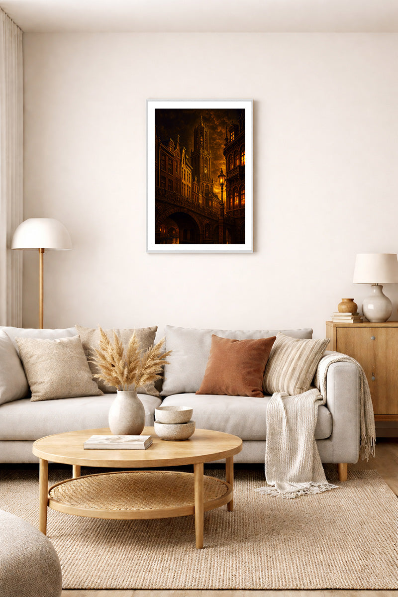 Dom en gracht in vuur