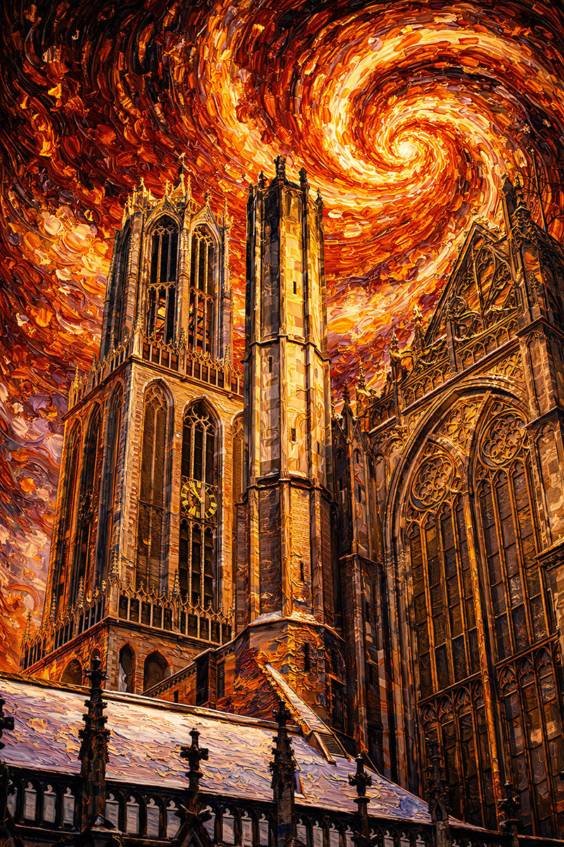 Dom en kerk Van Gogh stijl